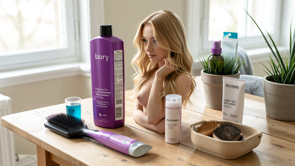 Editorial image illustrating 3 Purple Shampoos That Won't Dry Out Blondes