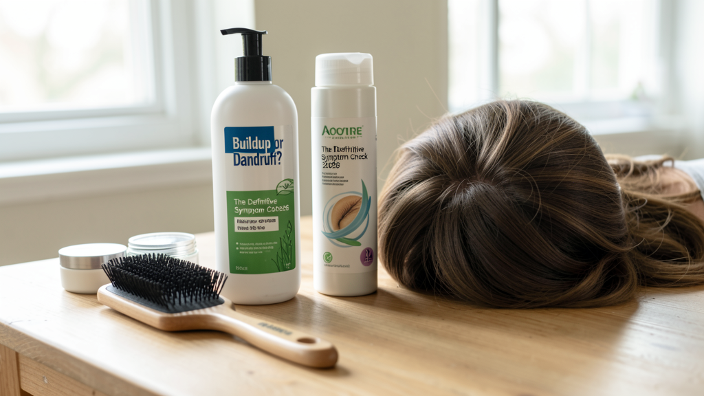 Editorial image illustrating Buildup or Dandruff? The Definitive Symptom Check for 2026