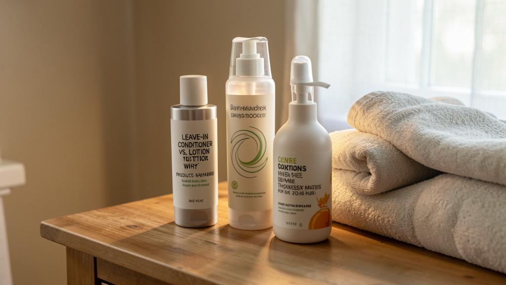 Photographic detail related to Leave-In Conditioner vs. Lotion: Why Thickness Matters for 3B Hair
