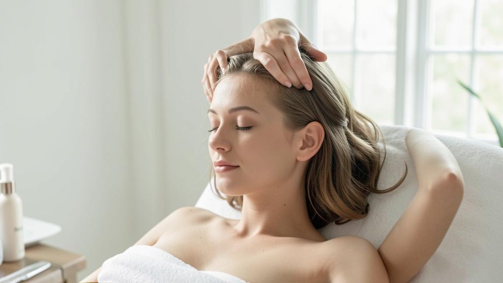 Editorial image illustrating Precision Scalp Massage: A Circulation Protocol for Growth Without Tangles